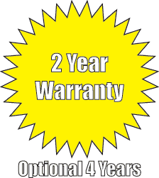 2 year warranty with optional 4 years